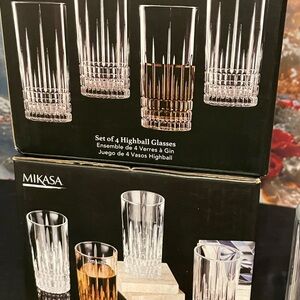 Mikasa Franklin Crystal Highball Glass Set of 4 I pay added postage, insurance.